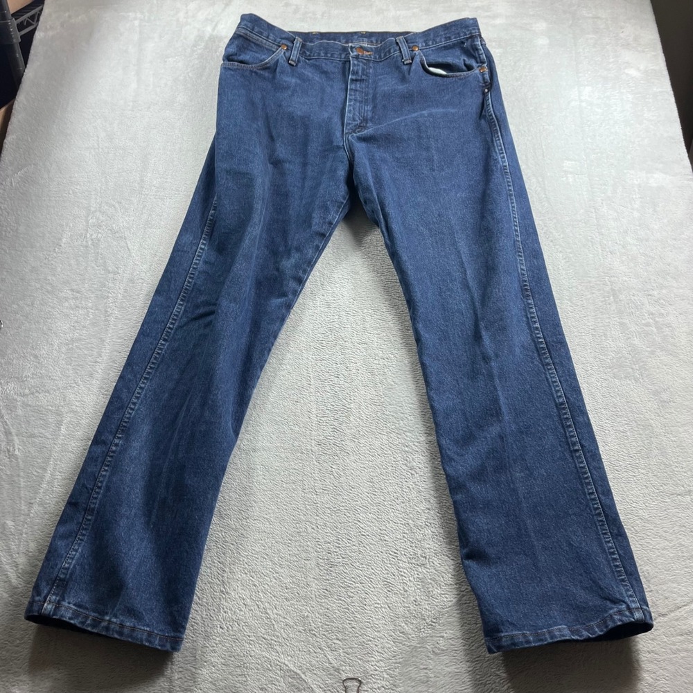 Wrangler 13MWZDD‎ Cowboy Cut Original Fit Jeans Mens 38x32 Dark Wash Blue Denim